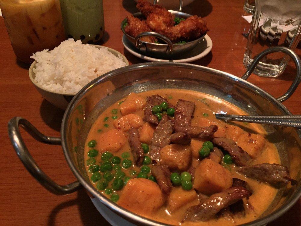 Yellow Curry · Sweet potato, green peas and coconut milk in yellow curry paste. Gluten free. Vegan.