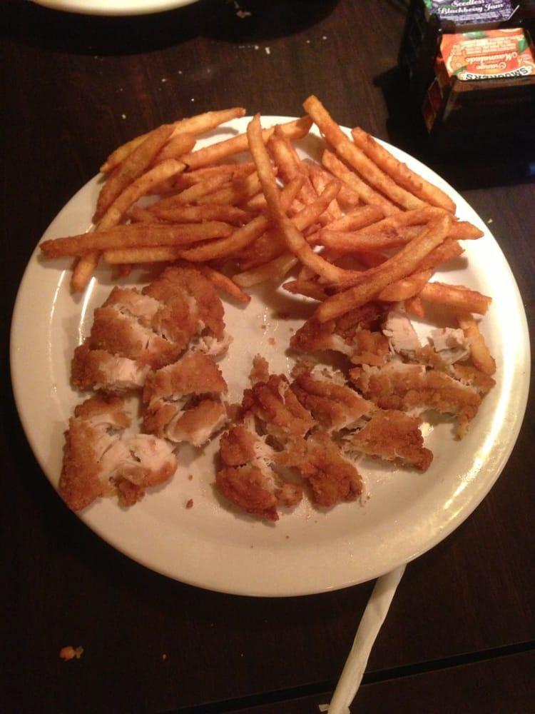 Chicken Strips · 5 piece chicken strips served with ranch dressing or barbecue sauce.