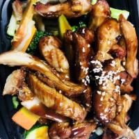 Teriyaki Chicken · Marinated or glazed in a soy based sauce. 