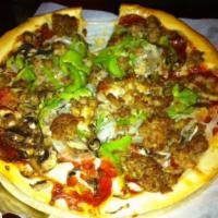 House Special Pizza · Mushrooms, onions, pepperoni, sausage and bell peppers.