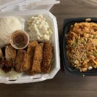 Chicken Combo · Entree includes rice and macaroni salad