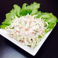 Crab Salad · Crab meat, pickles, celery and mayonnaise.