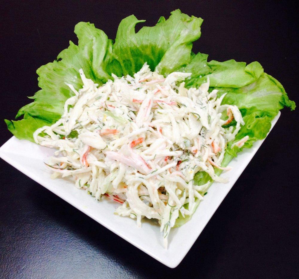 Crab Salad · Crab meat, pickles, celery and mayonnaise.
