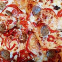Sausage and Pepper Pizza · 