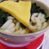 Tamago Udon · Thick wheat flour noodles. Savory broth with thick wheat noodles. 