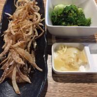 Seaweed Salad · Japanese style seasoned seaweed.