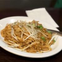 Pad Thai · Stir-fried small rice noodle with egg, green onion, ground peanut, and bean sprout with pad ...
