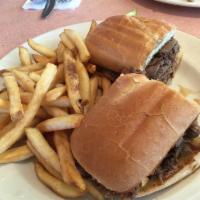 French Dip Sandwich · Choice sirloin on a French roll, au jus.