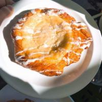 Cheese Danish · Cheese filling - Cream Cheese, Eggs, Sugar, Vanilla Bean filled inside our traditional crois...