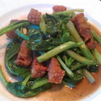 Crispy Pork with Chinese Broccoli · 