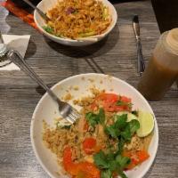 Pad Thai Bowl · Thin rice noodles with tamarind sauce, served with bean sprouts, lime wedge, peanuts and cil...