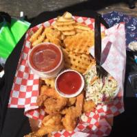 Fish and Shrimp Combo · 4 Pieces of Fresh Breaded and Fried Cod, 4 Large Fried Shrimp, Crisscut Fries and Tartar and...