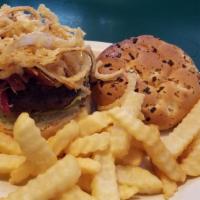 Crispy Onion Steakhouse Burger · 