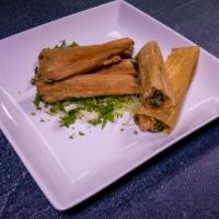 Spinach and Cheese Tamales  · With fresh spinach and cheese.