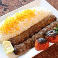 Koobideh Kabob (Beef) · Classic! Choice of one or two skewers of ground sirloin mixed with spices and grated onions,...
