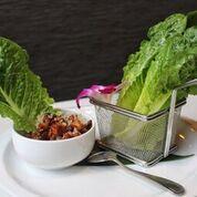 Chicken Lettuce Wraps · Diced onion, jicama French beans, red pepper, tempura crunch, heart of romaine with miso kos...