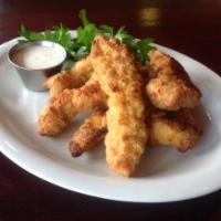 Chicken Tenders · Served with seasoned streets fries, choice of sauce.