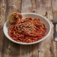 Marinara · Rich whole tomato sauce with garlic, olive oil and spices. Includes a toasted roll or garlic...