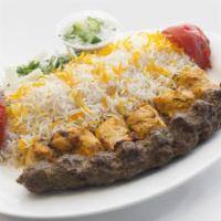 Sam's Special 2 · Combinations of barg kabob and chicken kabob or ground chicken kobideh.