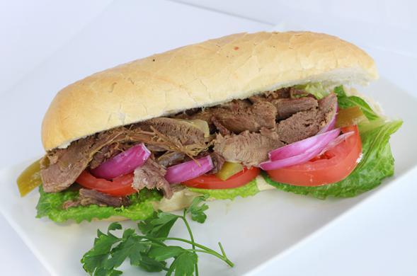 Zaban Sandwich · Mildly seasoned beef tongue served with lettuce, tomatoes, pickles, onions and mayonnaise on a hoagie sub.