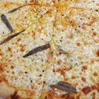 Pizza Romana · Anchovies, oregano, & olive oil