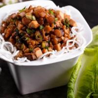 Vegetarian Lettuce Wraps · Mushrooms, green onions, water chestnuts, crispy rice sticks, lettuce cups