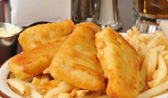 Fish and Chips Dinner · 4 New England style hand battered cod filets deep fried to a golden brown. Served with fries...
