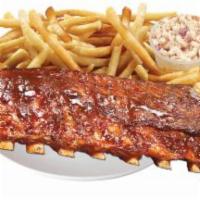 Whole Slab Dinner · Whole slab of St. Louis BBQ ribs. Served with fries, coleslaw and garlic toast.