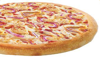 BBQ Chicken Pizza · BBQ chicken, red onions and bacon with our famous BBQ sauce.