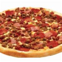 All Meat Pizza · Pepperoni, ham, Italian sausage, bacon and ground beef.