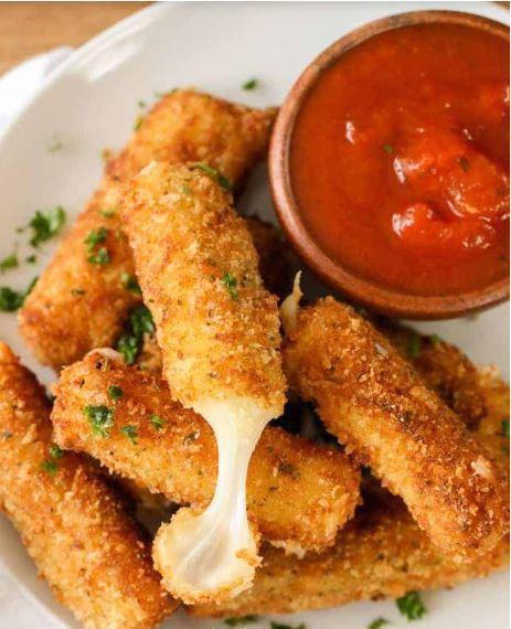 Mozzarella Sticks · Six Piece Breaded Italian Style Mozzarella Sticks with Marinara on the Side.