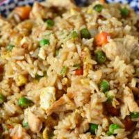 502. Chicken Fried Rice · Stir fried with onions, eggs, peas and carrots.