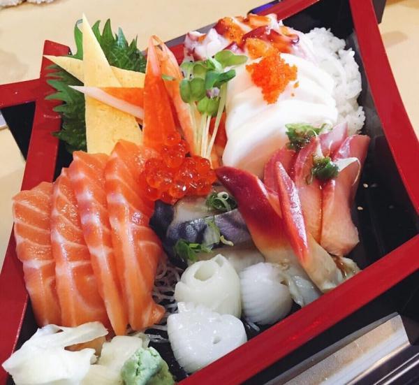 Chirashi · Assortment of fresh fish over sushi rice.