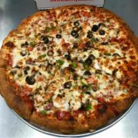 Vegetarian Special Pizza · Mushrooms, bell peppers, black olives, onions and fresh tomatoes.