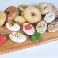 Flavored Cream Cheese on Bagel · Served on choice of Bagel.