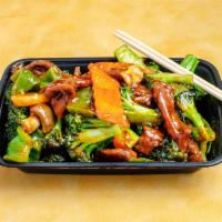 Beef with Garlic Sauce · Stir-fried beef with garlic sauce. Hot and spicy.