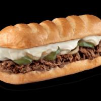 Firehouse Steak and Cheese Sub · Sauteed sirloin steak, melted provolone, onions, bell peppers, mayo and mustard.