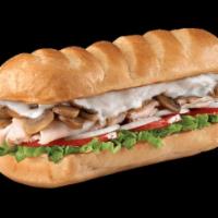 Large Engineer Sub · Smoked turkey breast, Swiss and sauteed mushrooms. Loaded completely with mayo, deli mustard...