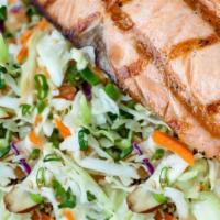 Grilled Salmon Salad · Dressing on the side