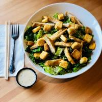 Caesar Salad · Fresh romaine lettuce topped with Parmesan, croutons and creamy Caesar dressing. Vegetarian.