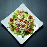 Greek Salad · Lettuce, tomato, red onions, Kalamata olives, and feta cheese.