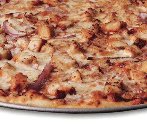 BBQ Chicken Pizza-Medium · Our BBQ Chicken pizza with BBQ sauce and red onions

(2pc serving size. 200-260 cal.)