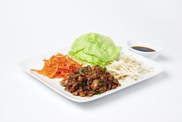Asian Lettuce Wraps · 4 pieces. Crisp lettuce with minced chicken and vegetables.