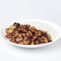 Grilled Bourbon Chicken · Tender grilled chicken tossed in our sweet and savory bourbon sauce. Gluten free.