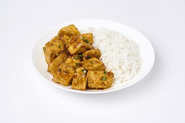 Firecracker Tofu · Starts sweet, finishes with a spicy kick. Spicy.