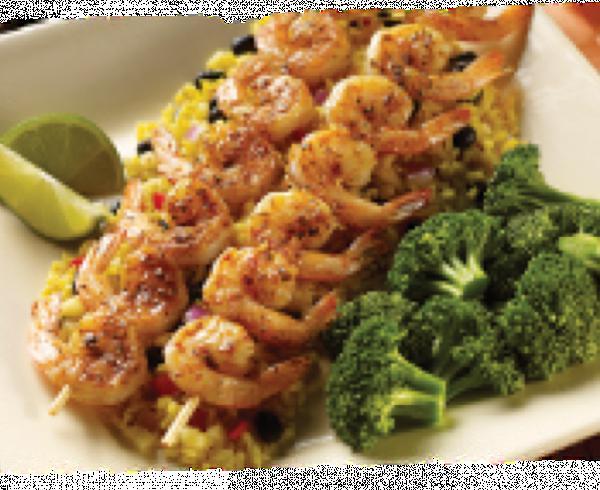 Island Grilled Shrimp · Gilled shrimp perfectly seasoned with our smokey Mesquite rub and drizzled with our Garlic Parm sauce. Served with 2 sides.