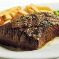 Signature Sirloin · A fresh 10-oz sirloin, served to temp with our Garlic Parm sauce. Served with 2 sides.