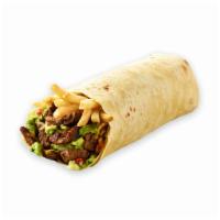 California Burrito · A must. 13 inch flour tortilla, traditionally served filled with premium, grass-fed steak, c...