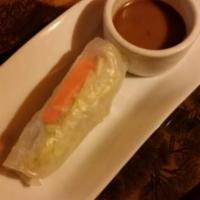 Vegetable Spring Rolls · 2 pieces. Stir-fried cabbage, carrot, celery and bean thread noodles wrapped in spring roll ...