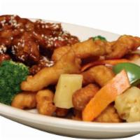 Dragon Phoenix Dinner · Crispy honey sesame chicken and crispy sweet and sour chicken with rice. Served with your ch...